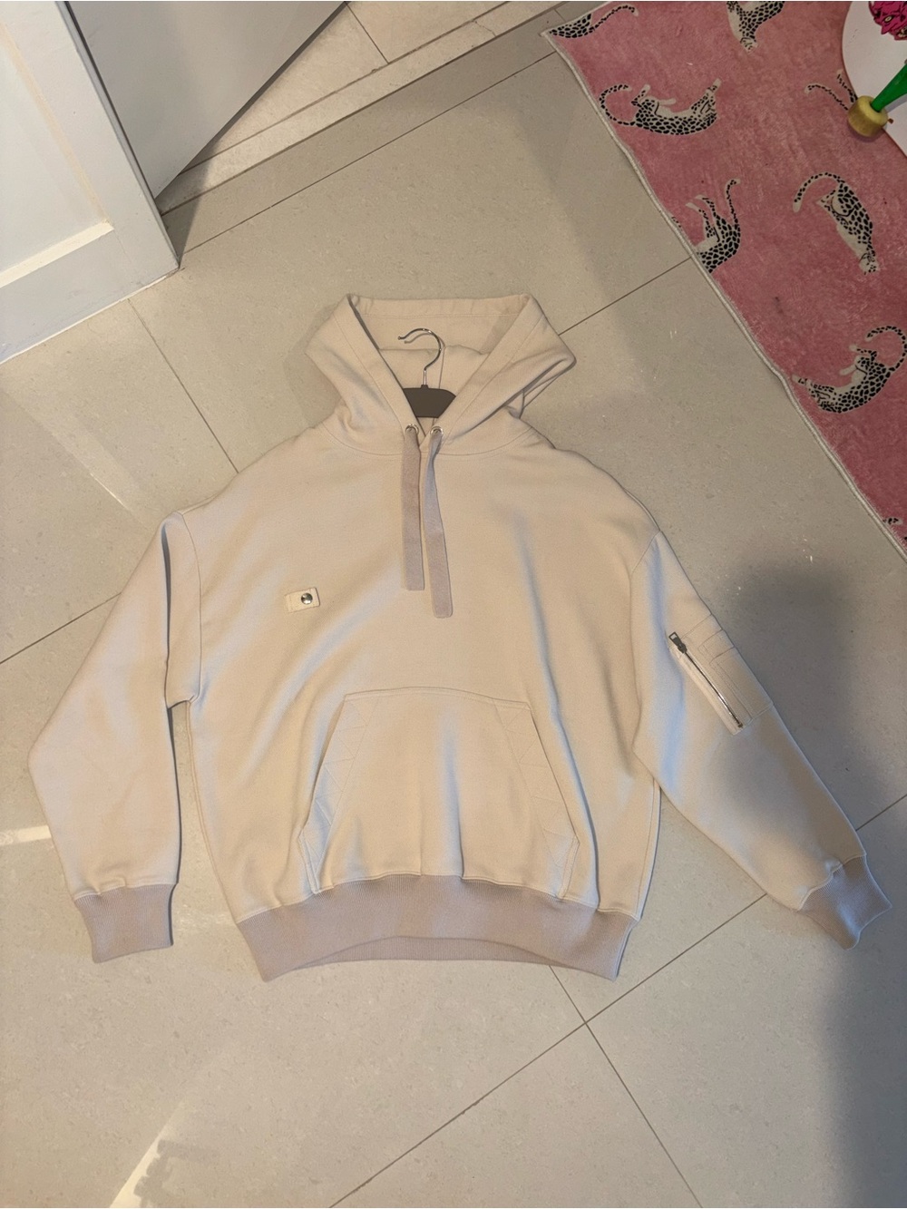 Roberto Collina Cream Crewneck Hooded Sweater